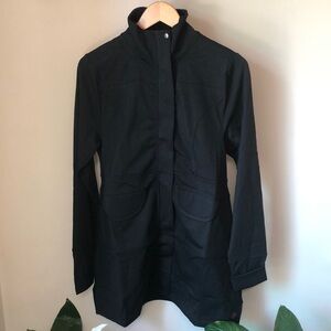 AnyAge Activewear SEDONA XLONG HIGH COLLAR Jacket Women’s Large Black Nori NWT